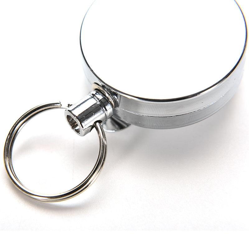 1 Pc Full Metal Keychain Stainless Steel Retractable Key Recoil Pull Chain A XC