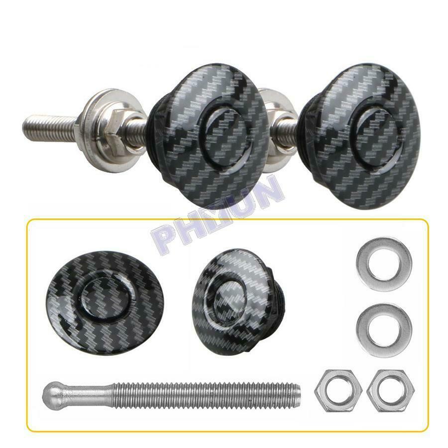 4x Black Push Button Car Hood Quick Release Pins Bonnet Lock Clip Bumper Latch