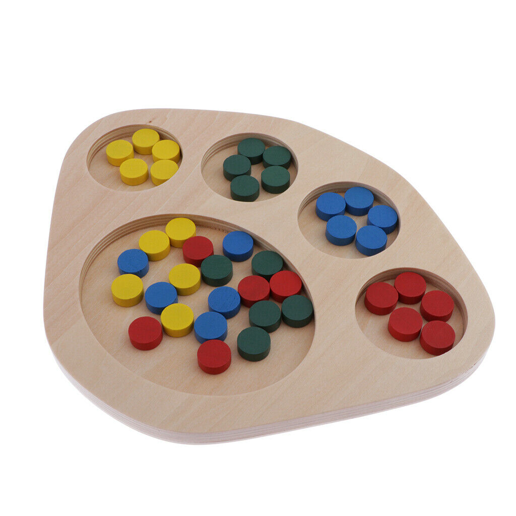 Kids Wooden Baby Learn Color Matching Educational Toys Puzzle Montessori