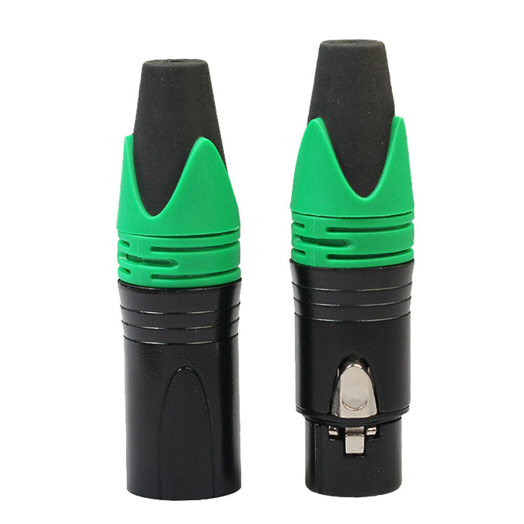 3 Pin XLR Connectors Male and Female Microphone Mic Cable Adapter Green