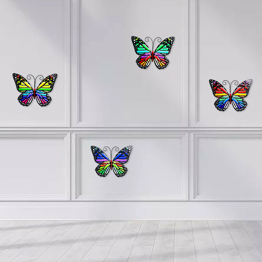 4Pack Butterfly Wall Decor Colorful Home Yard Patio Fence Hanging Accents