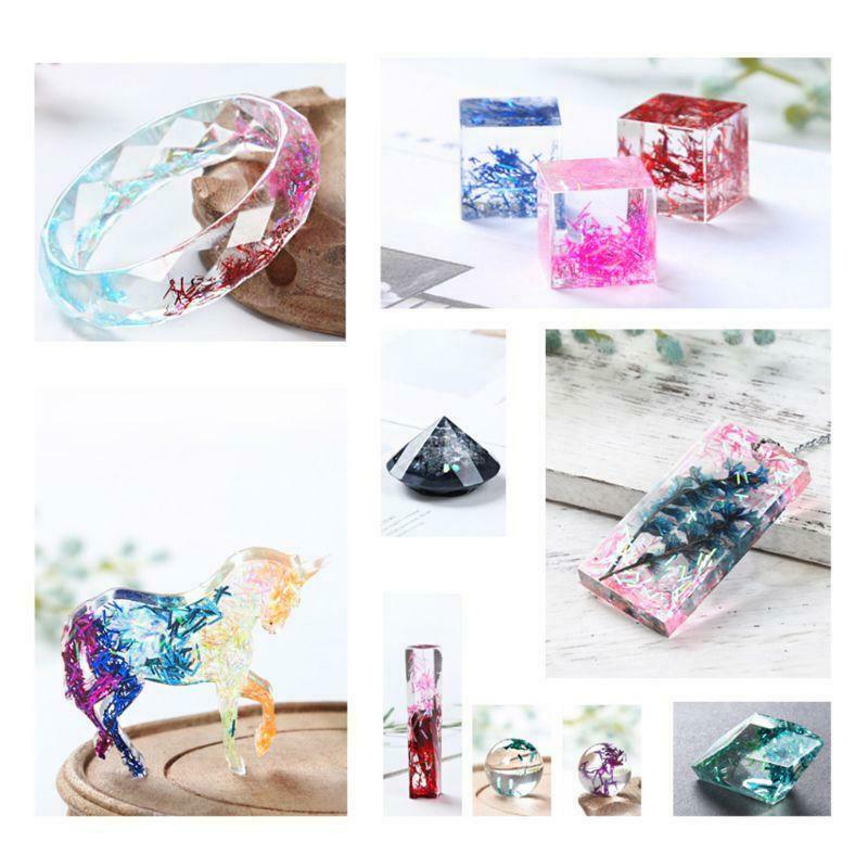 12 Pcs/set Mixed Color Grid Thin Line Metal Wire Epoxy Filling Material Mold for