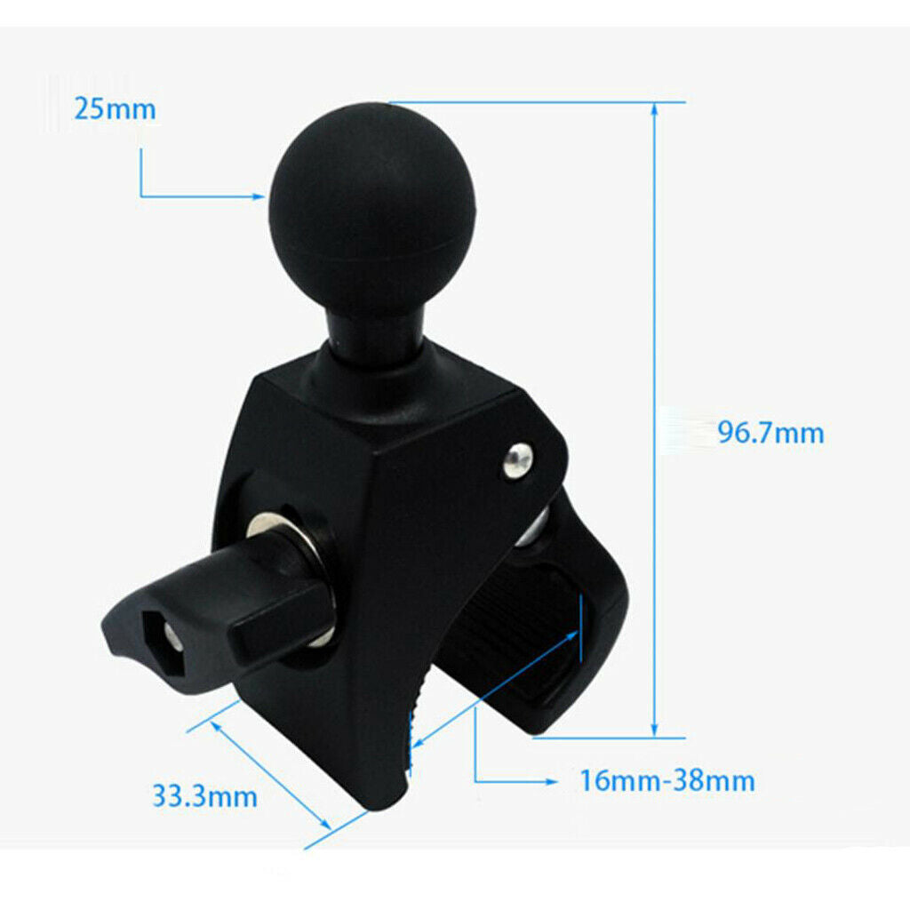 Universal ATV Bikes Tough-Claw Quick Release Clamping Base with 1 inch 25mm Ball