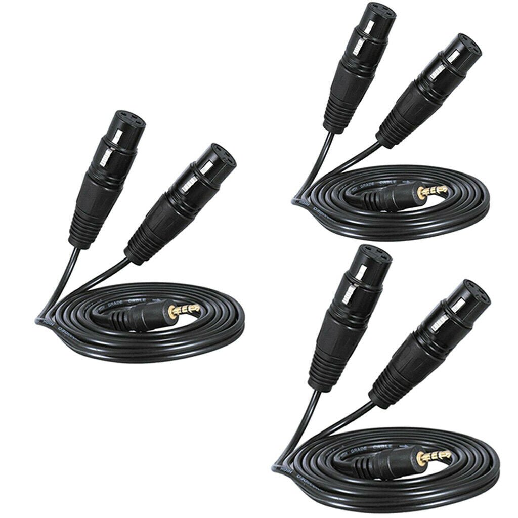 3.5mm TRS Male to Double XLR Female Balanced Interconnect Audio Cable 1.5m