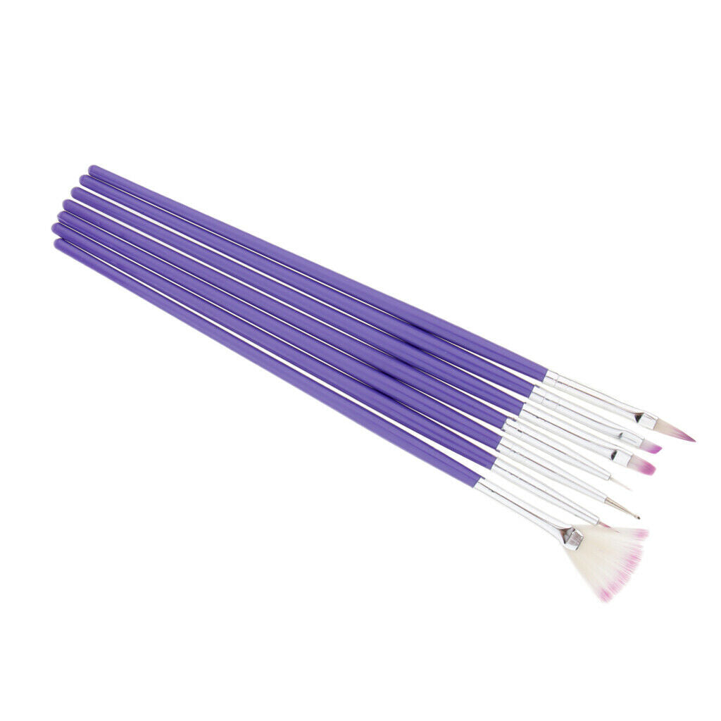 7PCS Nail Art Polish Painting Drawing Liner Brush Tips Tool Set UV Gel Brush