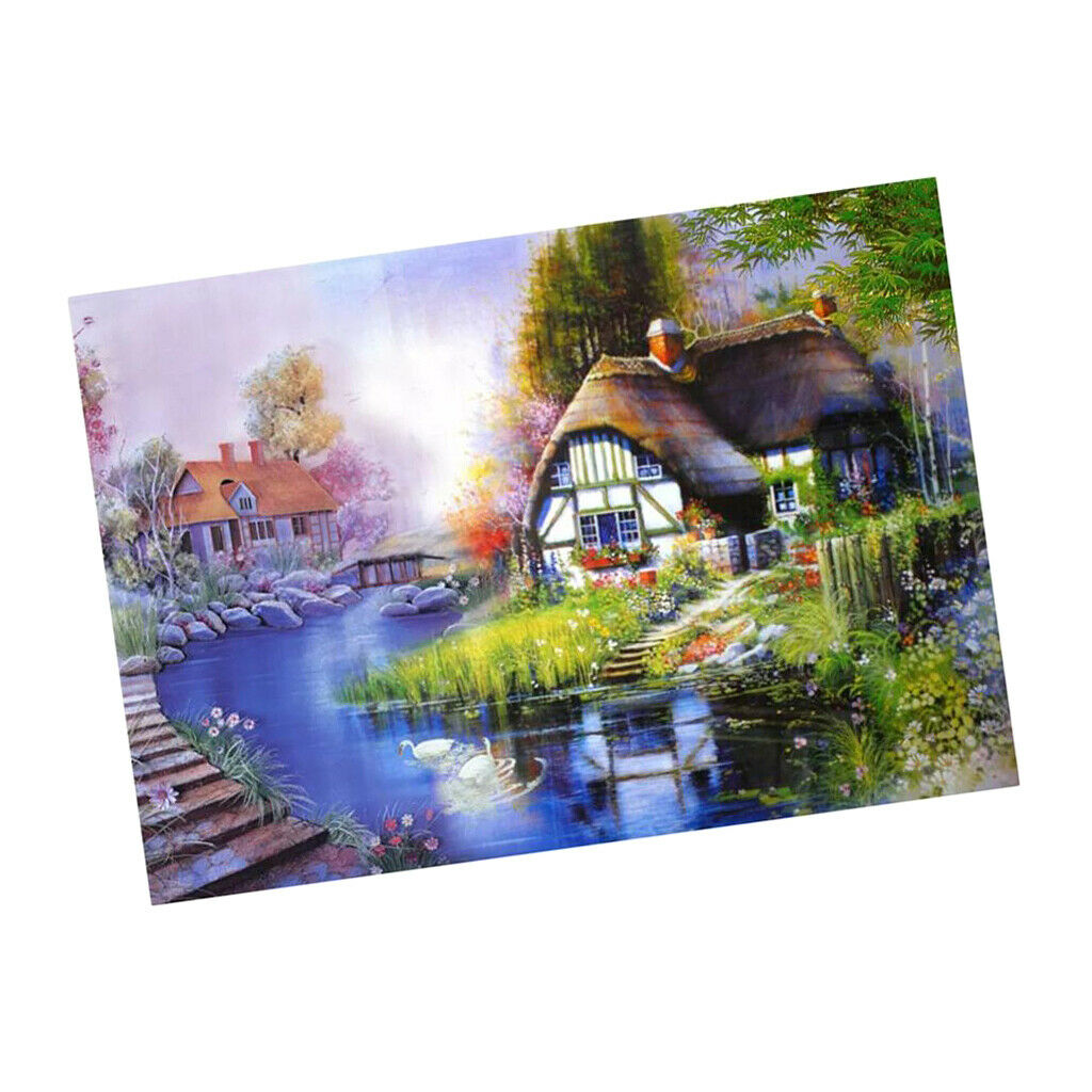 DIY Diamonds Painting Leisurely House Cross Crafts Stitch Kit for Home Decor