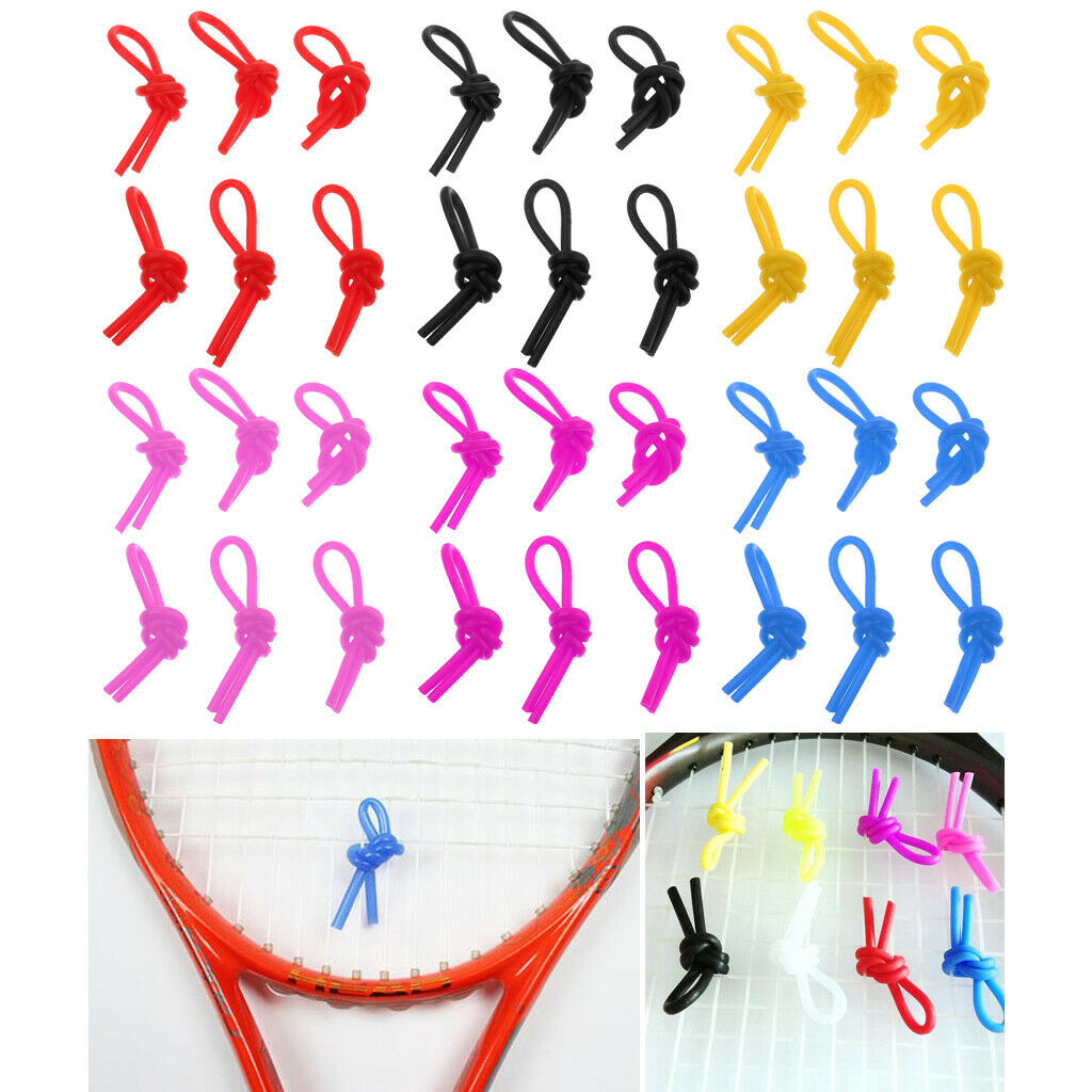 6 Pack Soft Tennis Racquet Dampener Elastic Tennis Knot vibration Dampener