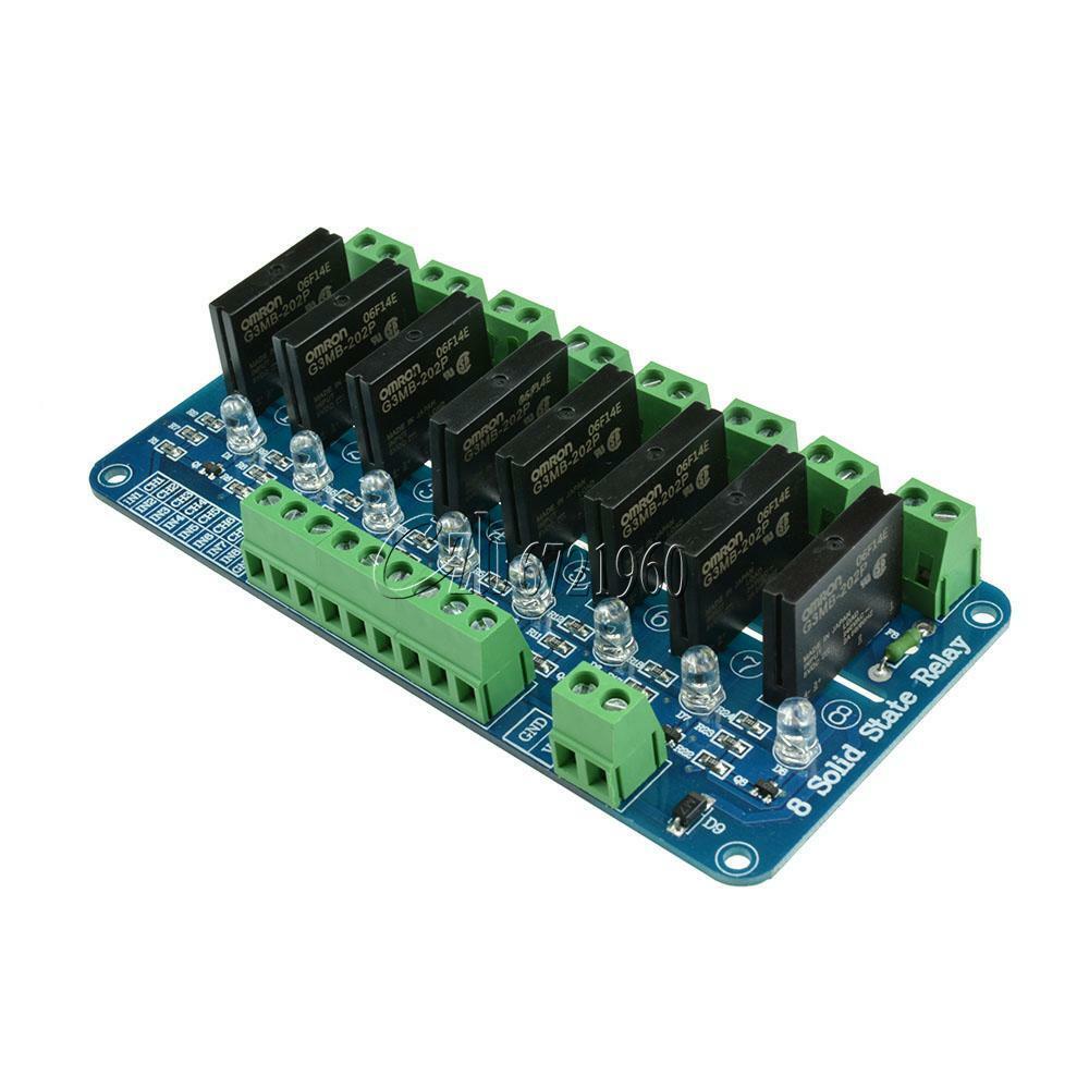 250V 2A 8 Channel OMRON SSR G3MB-202P Solid State Relay Module For Arduino NEW