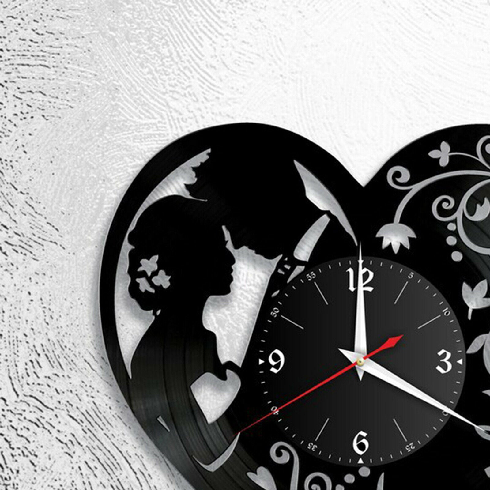 Vinyl Wall Clock Decoration Non Ticking for Kitchen Wedding Anniversary