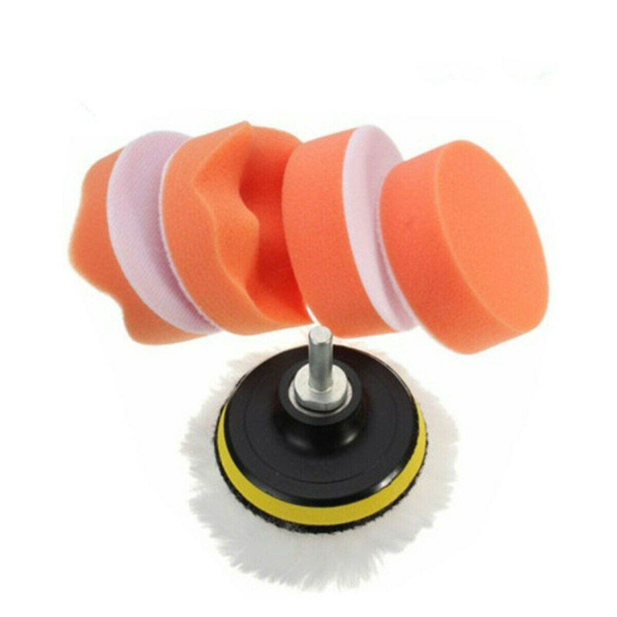7pcs 4 Inch Polishing Waxing Pad Sponge Buff Buffing Kit Set Car Polisher Tools