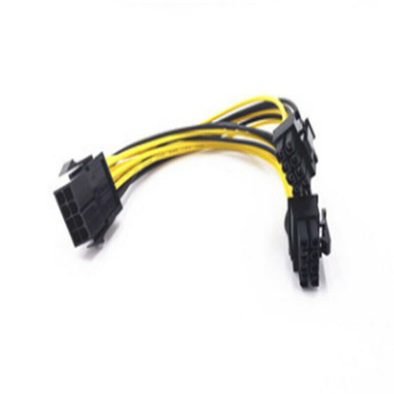 2PCS PCI-E 8 pin to dual 6 + 2 pin (6 pin / 8 pin) power CPU graphics card ca Rf