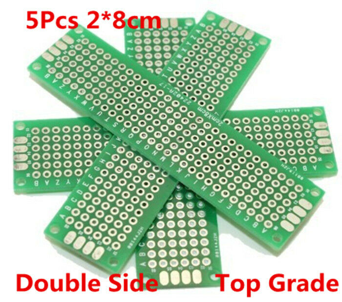 5Pcs Double Side Prototype PCB Board 2*8 2×8 cm 1.6mm 2.54mm for Arduino