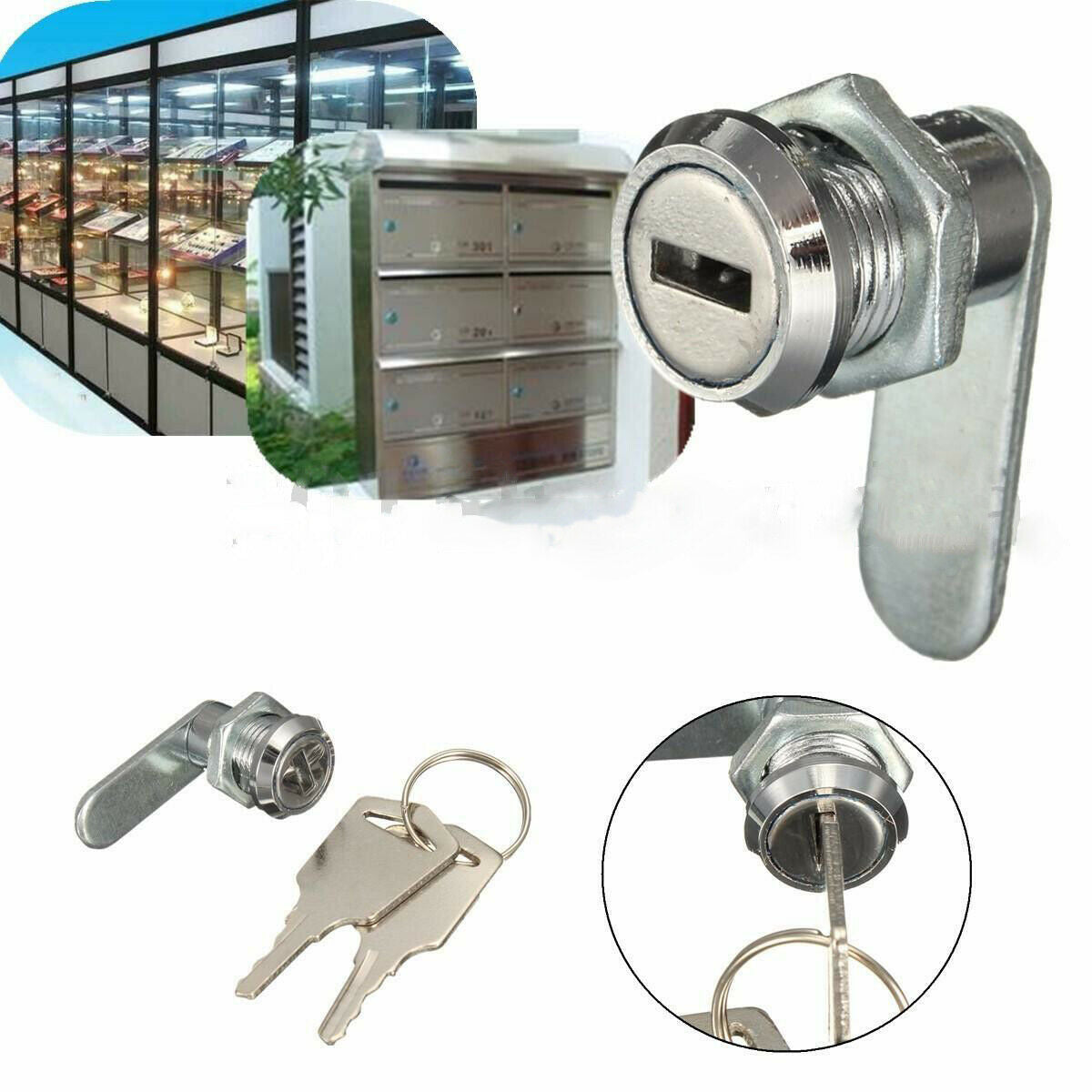 16mm  Cam Lock Cabinet Mailbox Drawer Cupboard Locker +2 Keys
