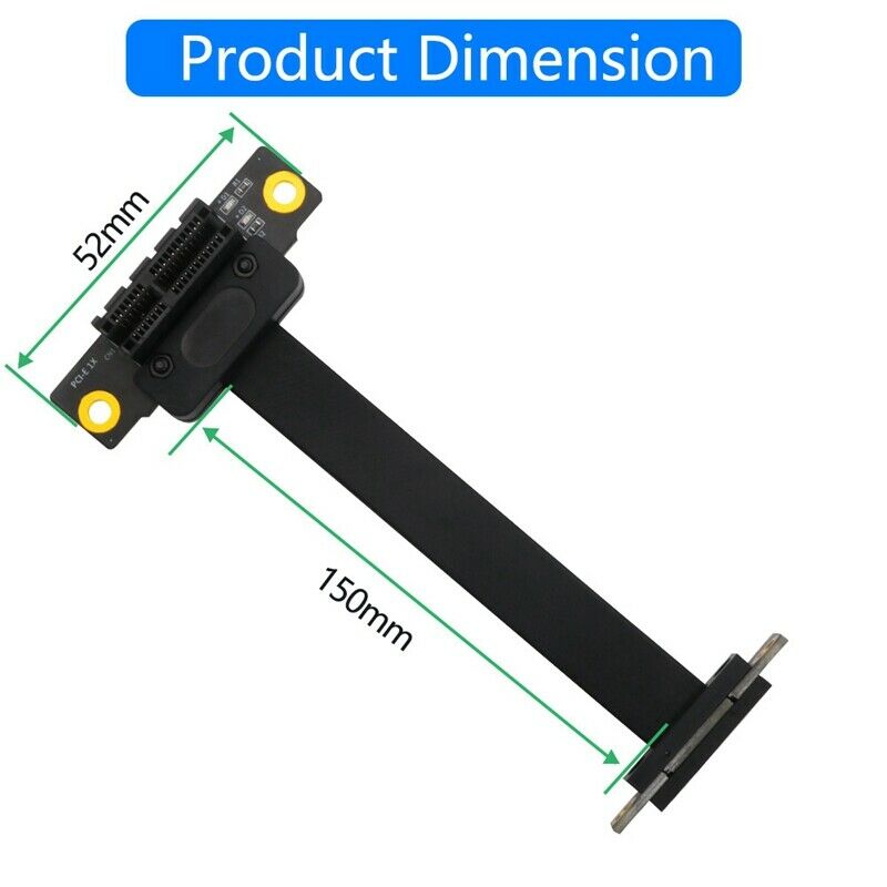 PCI Express 36Pin 1X Extension Cable with 12V/3.3V Power LED Dual Vertical 90 L3