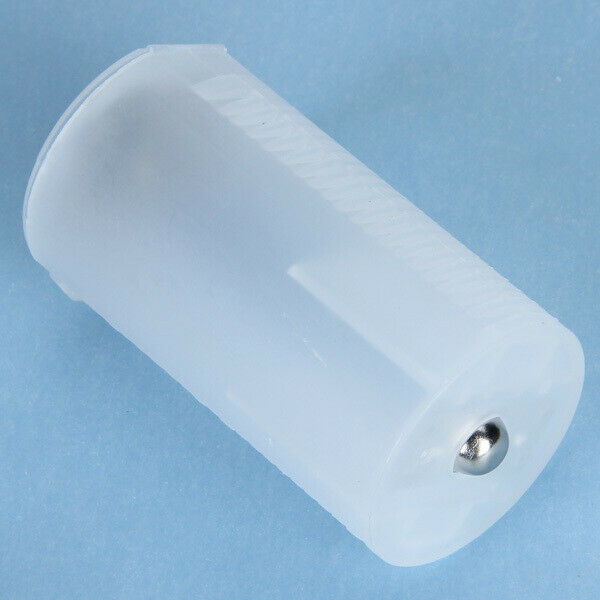 2x Hulls Cover AA To D Size Batteries Adapter Converter Protection Case - White