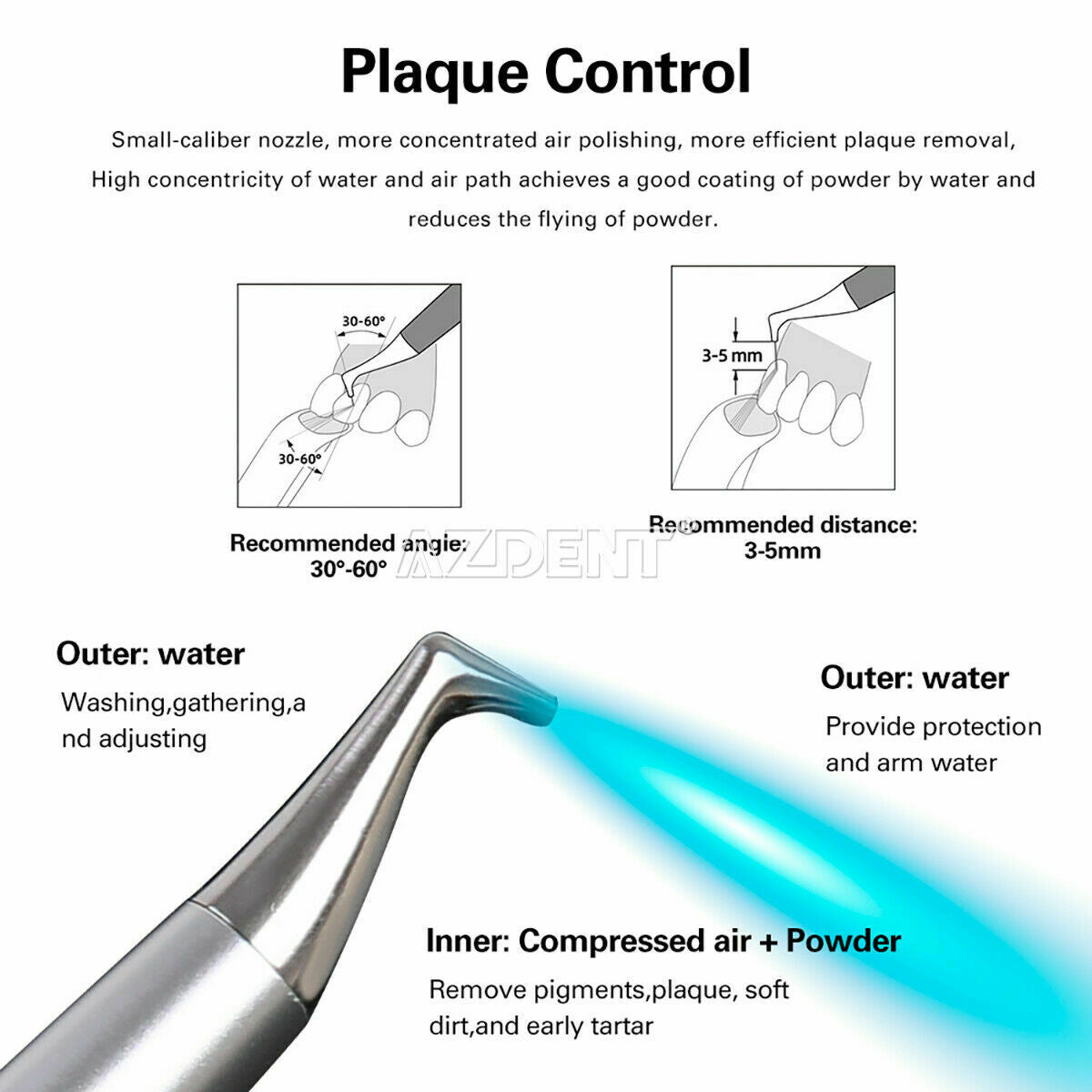 LED Dental Ultrasonic Piezo Treatment Endo Scaler With Air Polisher No-pain