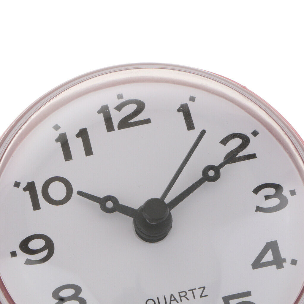 Waterproof Bathroom Shower Wall Clock with Suction Cup  Pink