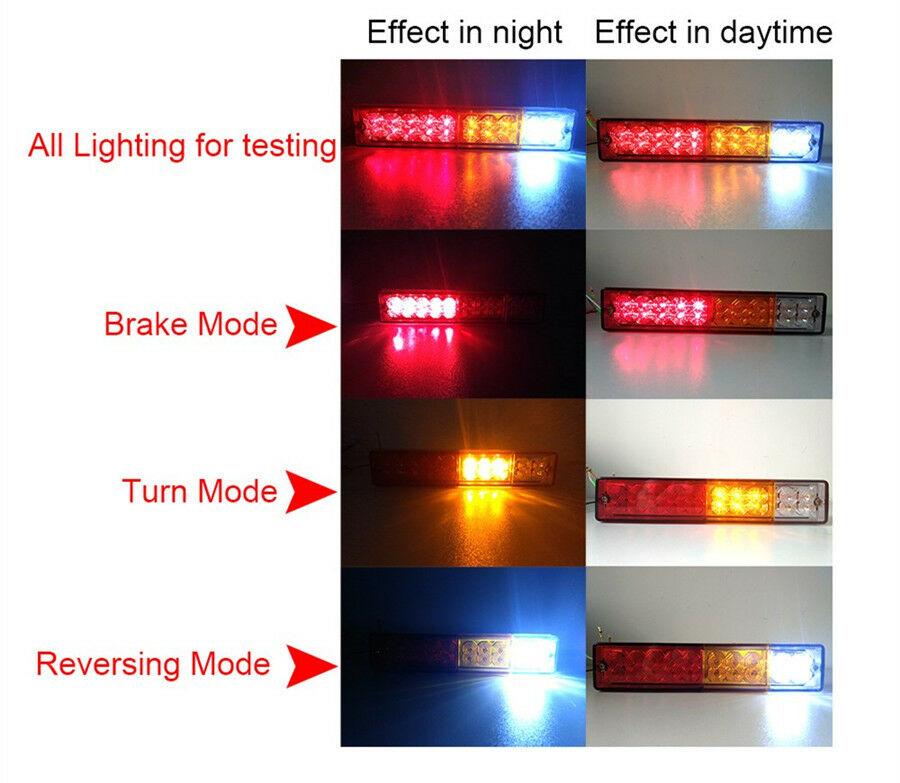 Waterproof 2PCS 12V Tail Lights Reverse Light Indicator Lamp for Most Truck