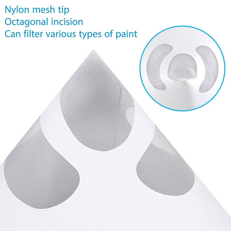 50Pack 100 Micrometre Paint Cone Paint Strainers with 1 Pcs Silicone Funnel,K9J3
