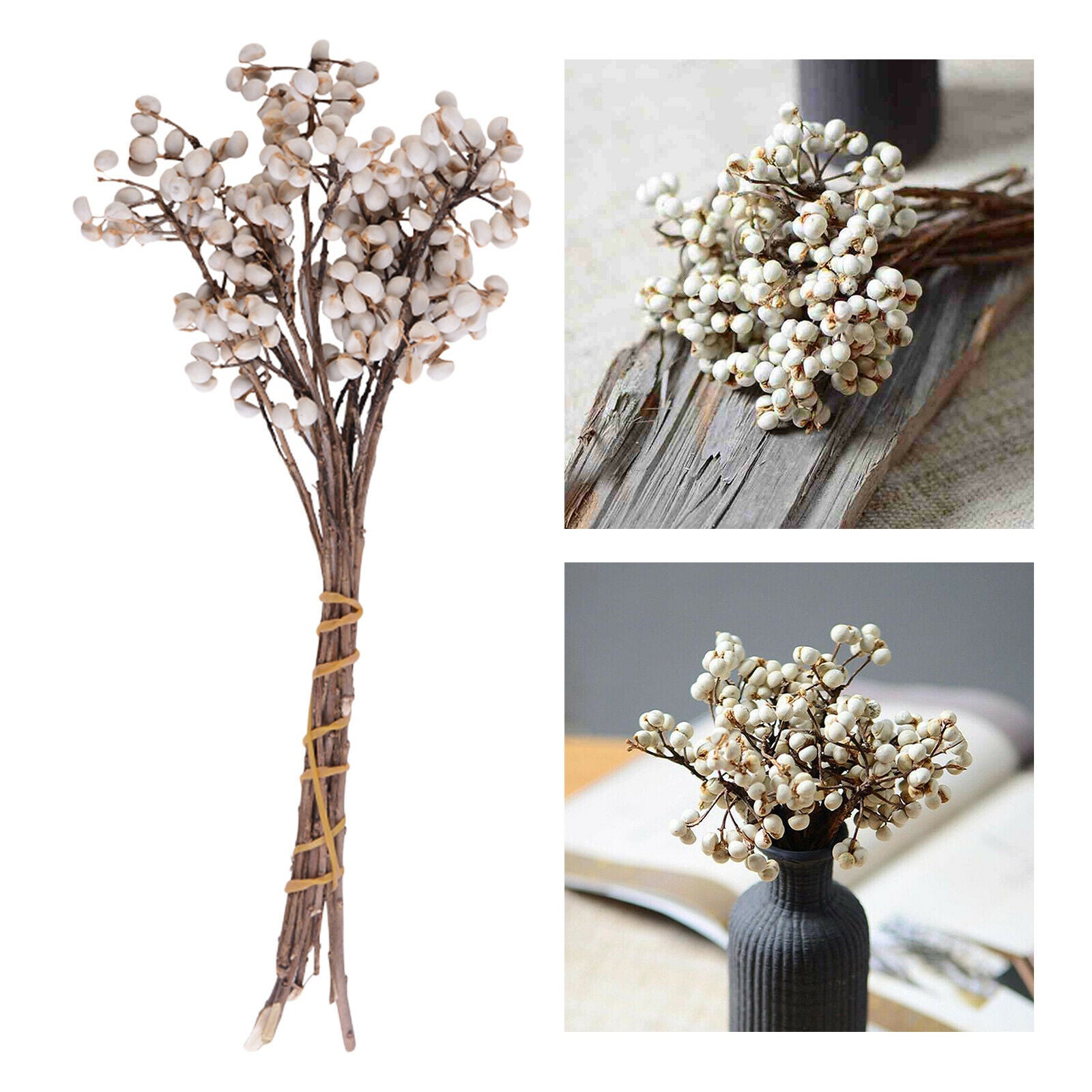 Cotton Ball Stems Plants Branches Picks Floral Arrangement Party Home Decor