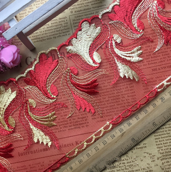 3 Yard Bilateral Embroidery Lace Trim Wedding dress Sewing decoration Accessorie