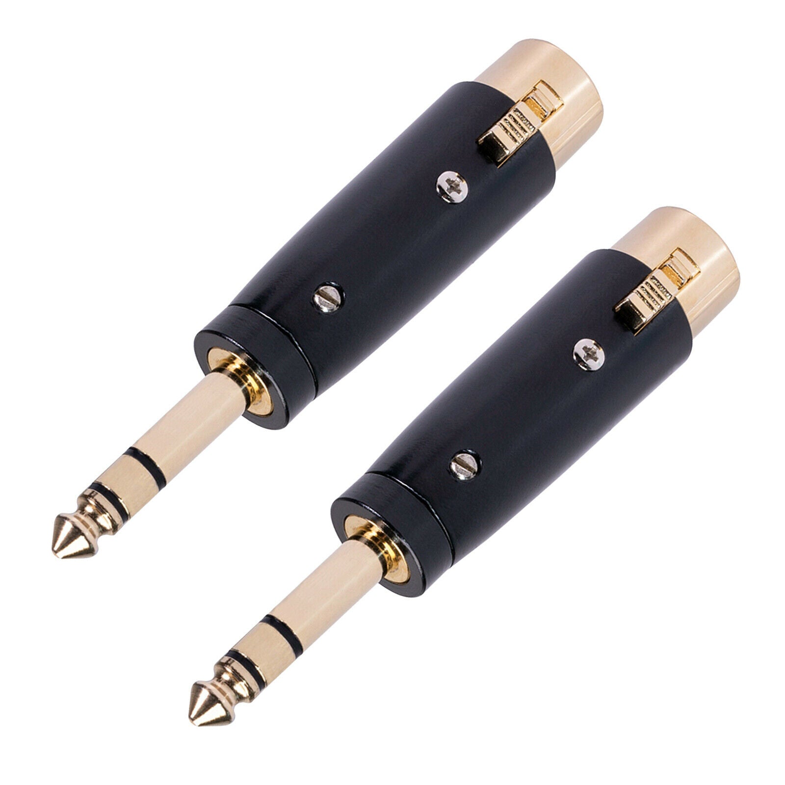 2pcs Zinc Alloy Stereo Mic Audio Cable Cord Adapter Converter Connector