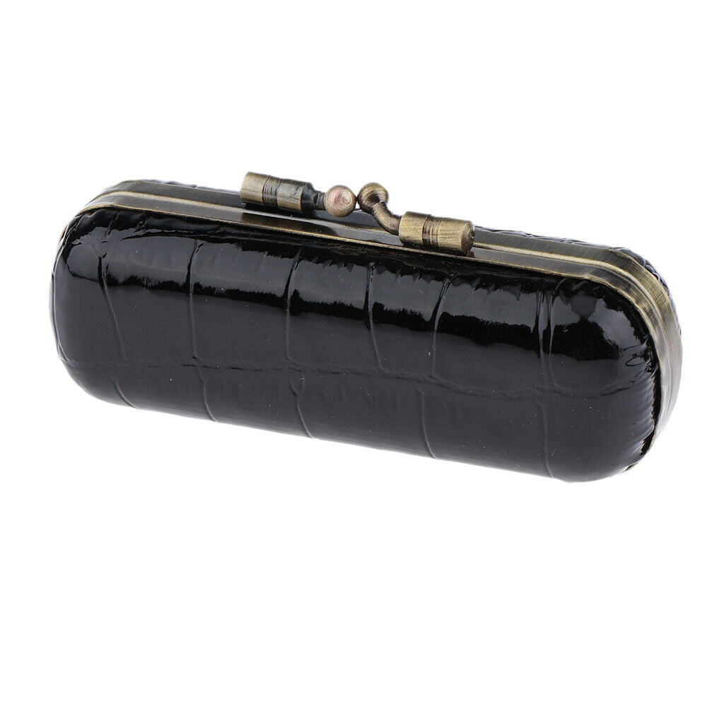 2pcs Cracked Stone PU Lipstick Lip Gloss Cases Storage Box Holder w/ Mirror