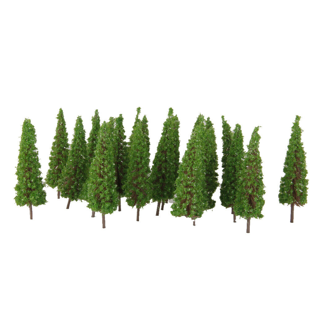 Lots 55 1/100 HO Scale Flower Beds w/ Trees Miniatures Set for Garden Decor