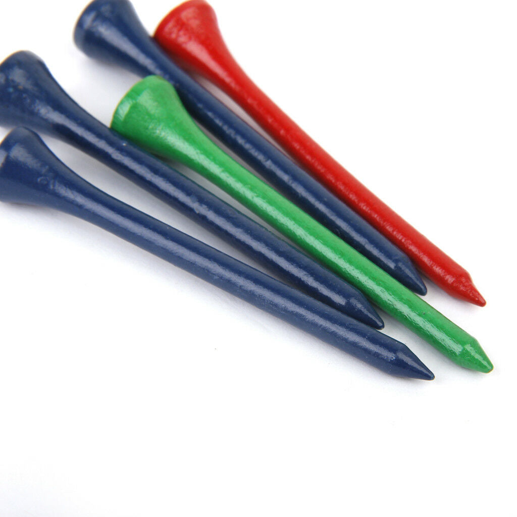 Mixed Colors Wooden Golf Tees - Pack of 200 - 83mm (3 1/4") Golfer Aids Gift