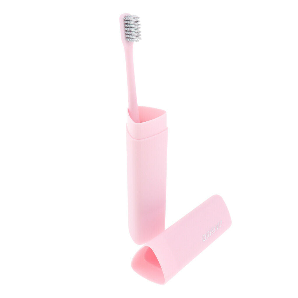 Adults Bamboo Charcoal Fiber Toothbrush Soft Bristle Tooth Brush Pink