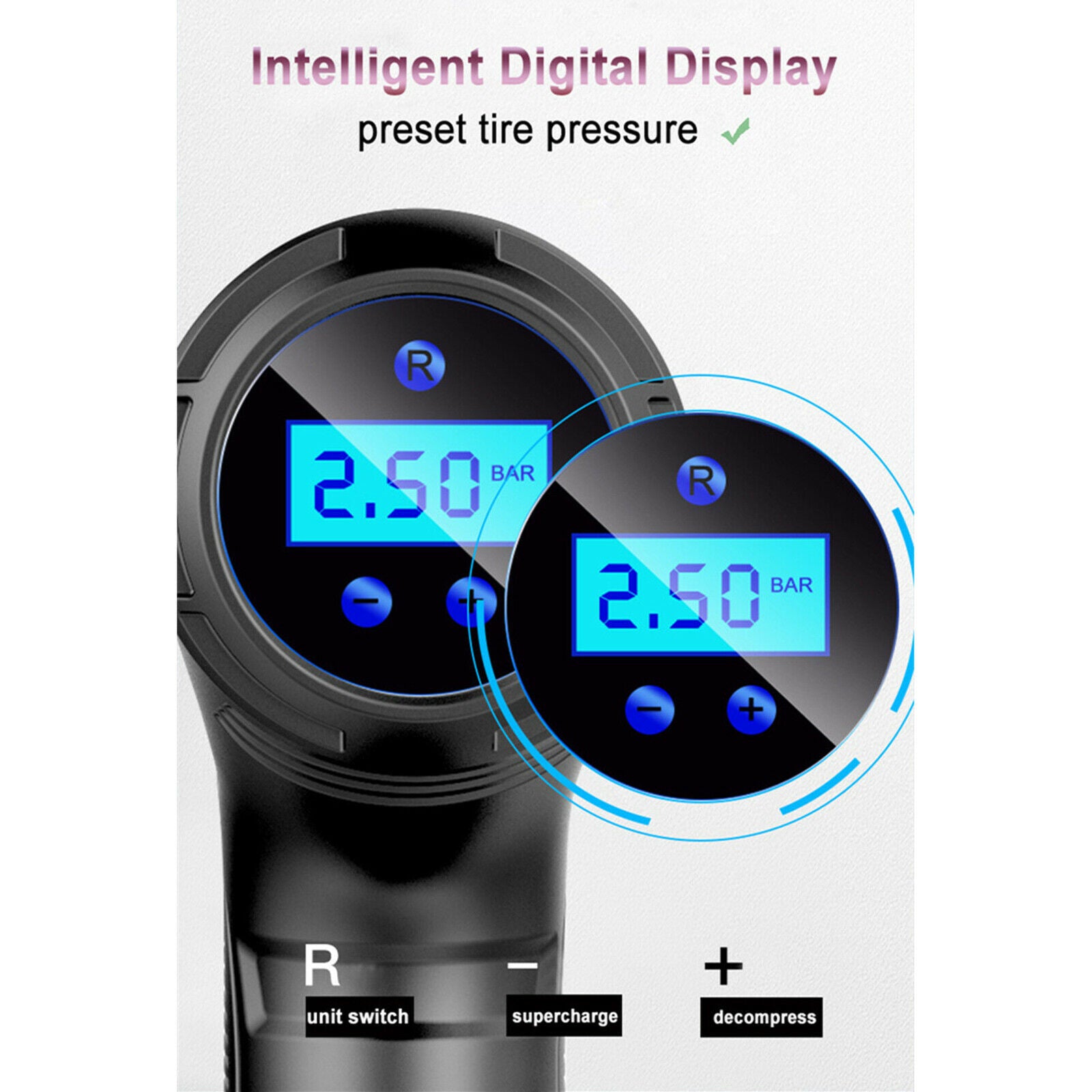 Electric Handheld Wireless Tire Inflator Air Pump Inflation Rechargeable