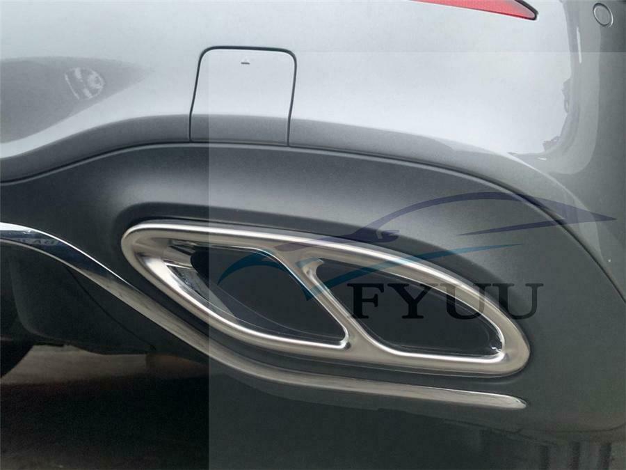 For Mercedes-Benz E-Class W212 W213 Pair Rear Cylinder Exhaust Pipe Cover Trim