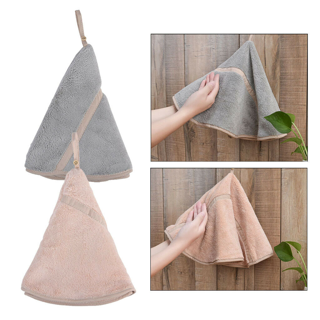 Bathroom Wipe Towels Thicken Washcloth Hanky Water Absorbing Dia. 50cm 2lots