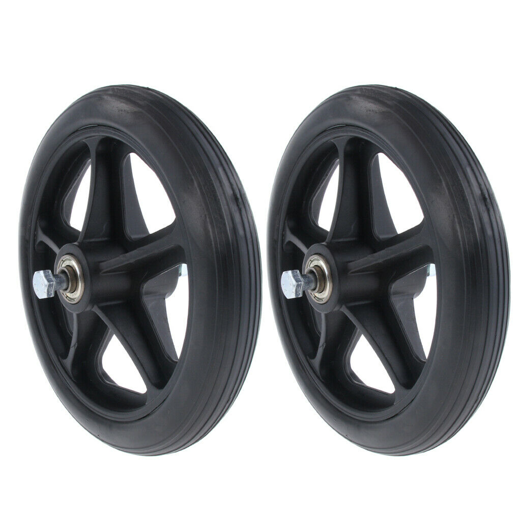 2 pcs Wheelchair Front Castor, Walker Wheel Replacement 7 inch PU Wheels with