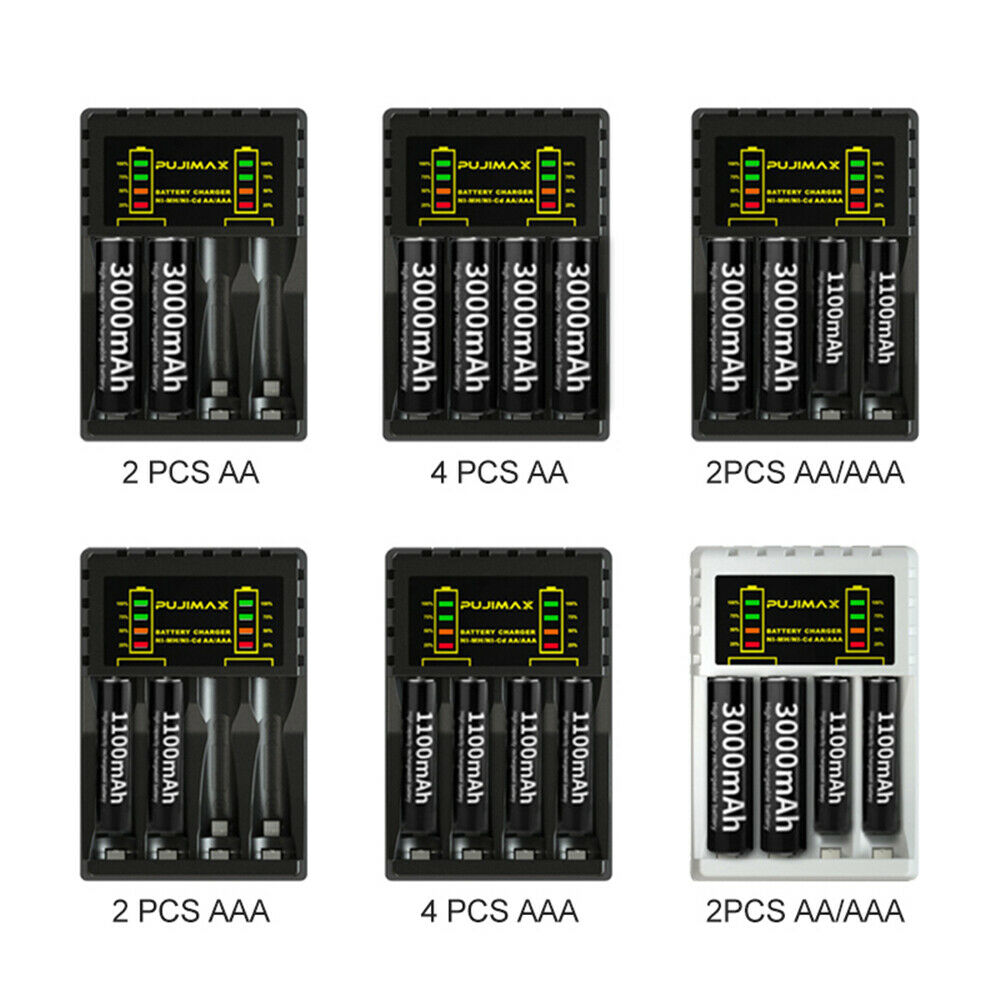 Battery Charger for AA/AAA Ni-MH Ni-Cd Rechargeable Batteries with Power Display