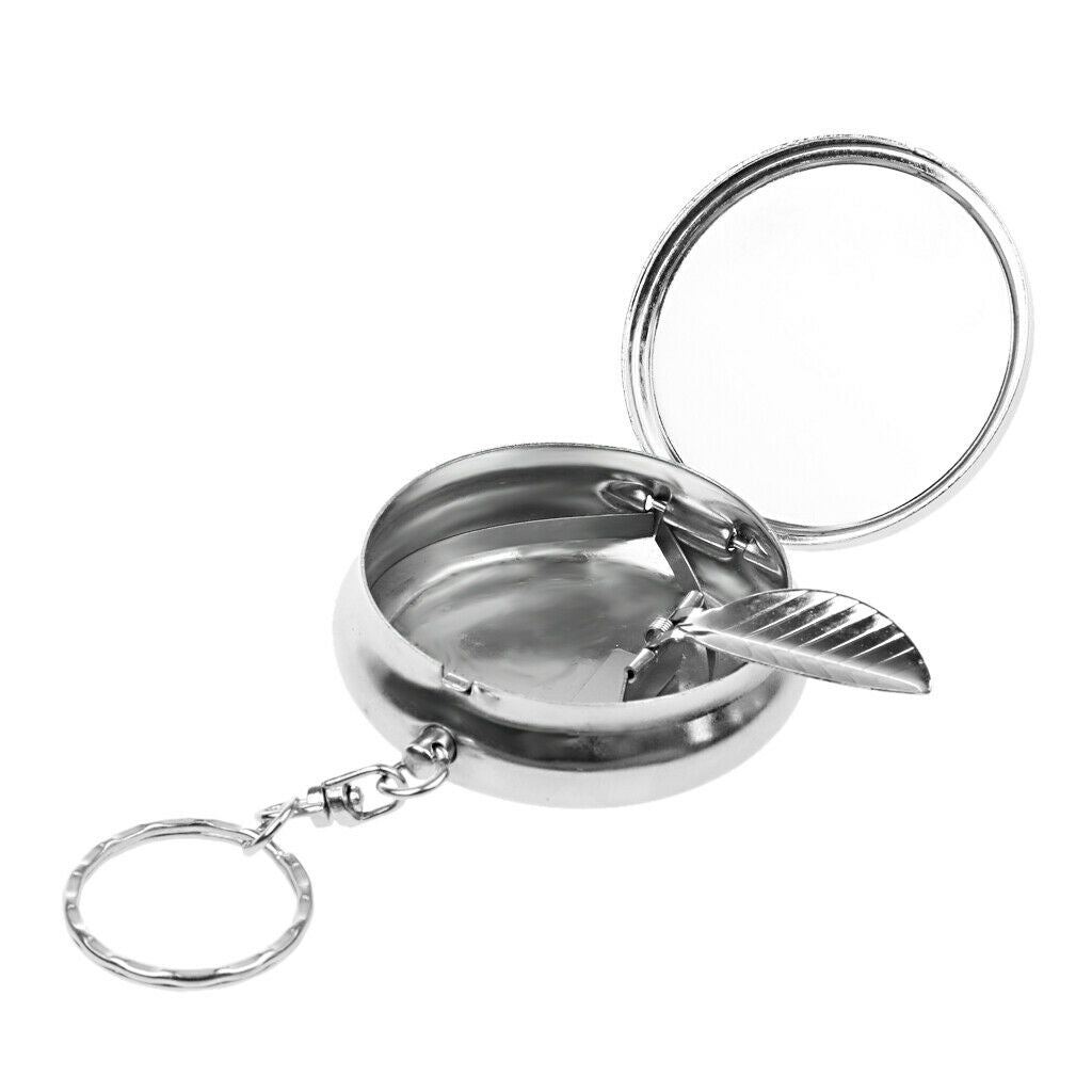 Portable Ashtray, Small Round Metal Ash Tray - Compact Size Easy to Carry, Smell