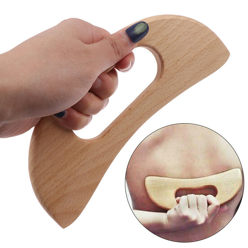 Wooden Deep Tissue Scraping Massage Tool Trigger Point Massager Full Bo.l8