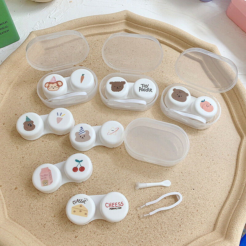 Cartoon Cute Cat Contact Lenses Tweezers Suction Stick Set Eyes Care Travel BDA