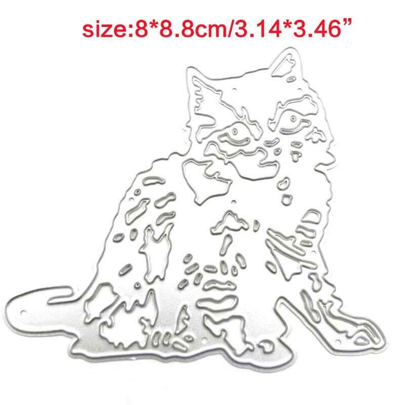 Cute Cat Metal Cutting Dies Stencil DIY Scrapbooking Album Paper Card Template