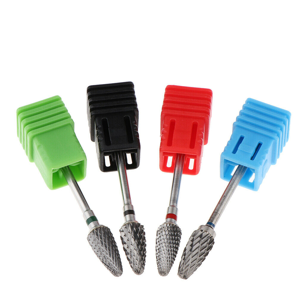 4 Piece Electric Manicure Drill Bits, Barrel Head, Acrylic Gels