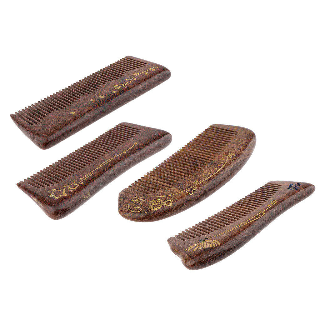 5" Premium Hand Made Wide Teeth Wood Comb Pocket Hair Brush Coarse Men Gift Word