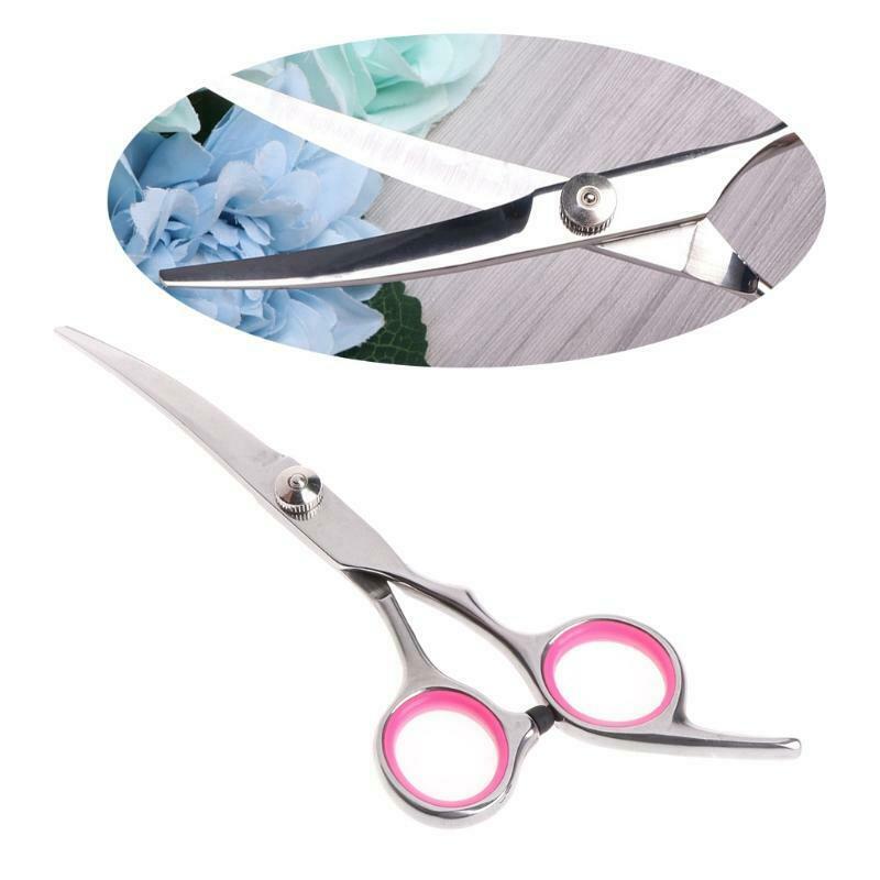 6" Stainless Steel Pet Gromming Curved Blade Scissors Dog Cat Cutting Hair