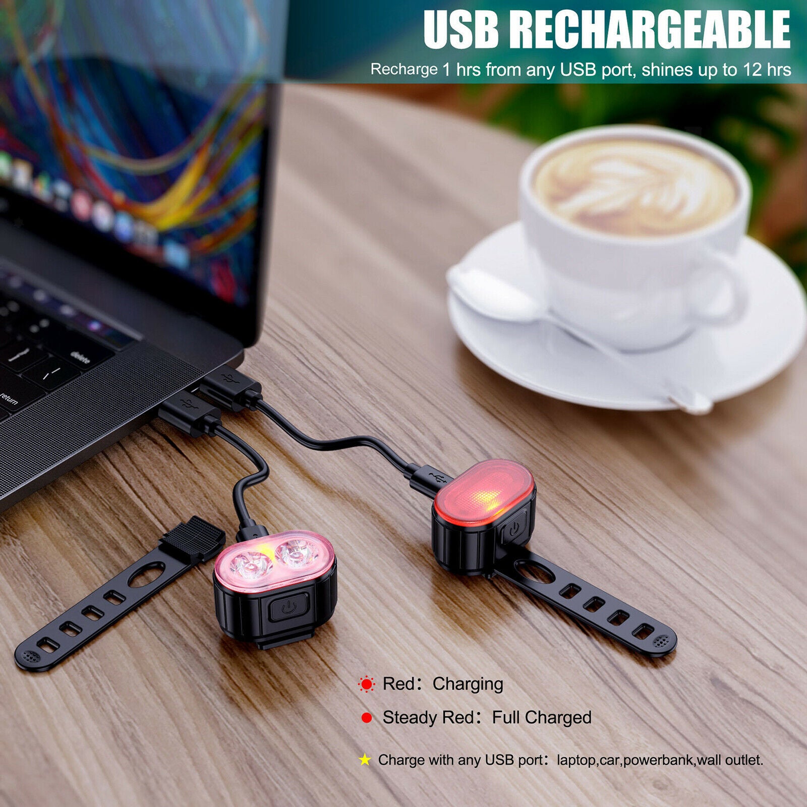 Bicycle Lights Bright Cycling Taillight Warning Lamp Outdoor Sports 350mah