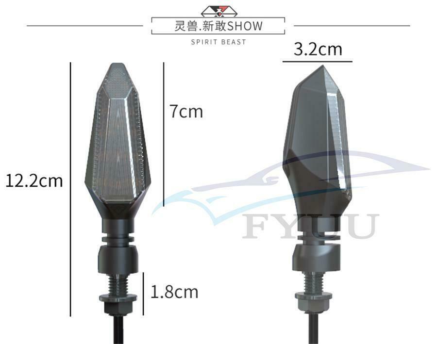 LED Turn Signal Highlight Motorcycle Headlight 12V Direction Indicator Assembly