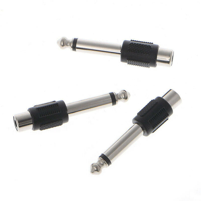 10 Pcs RCA Female Jack To 6.35mm 1/4" Male Mono Plug Audio Adapter Connect.DD