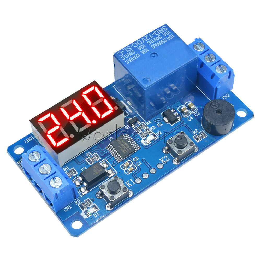 12V Display LED Timer Relay Programmable Board Delay Switch Module Car Buzzer