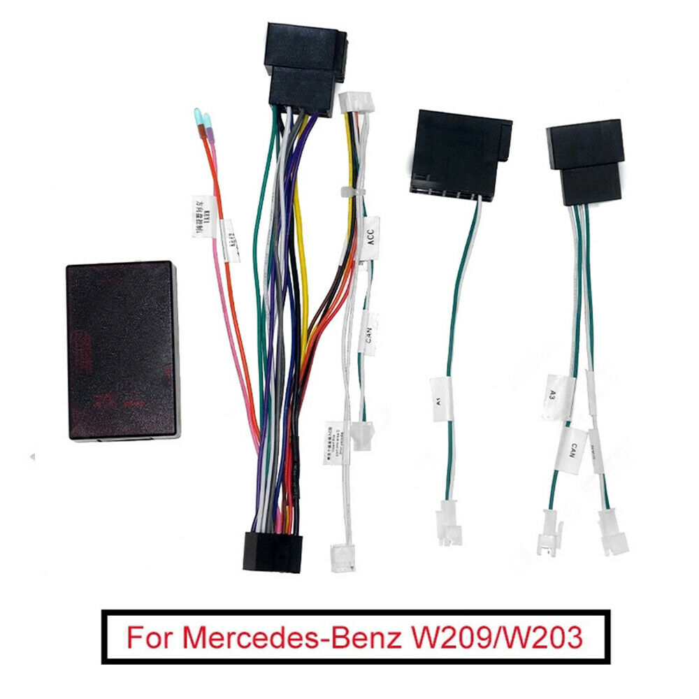 For Mercedes-Benz W209 W203 Android Radio Wiring Harness With Canbus Box 16 PIN