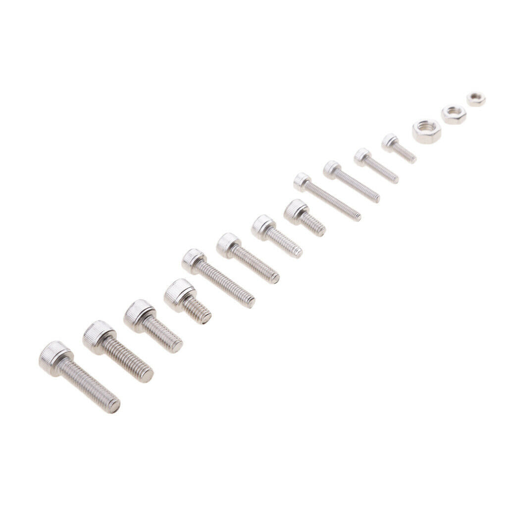 440pcs M3 M4 M5 Stainless Steel Hex Head Socket   Screws Nuts Assortment