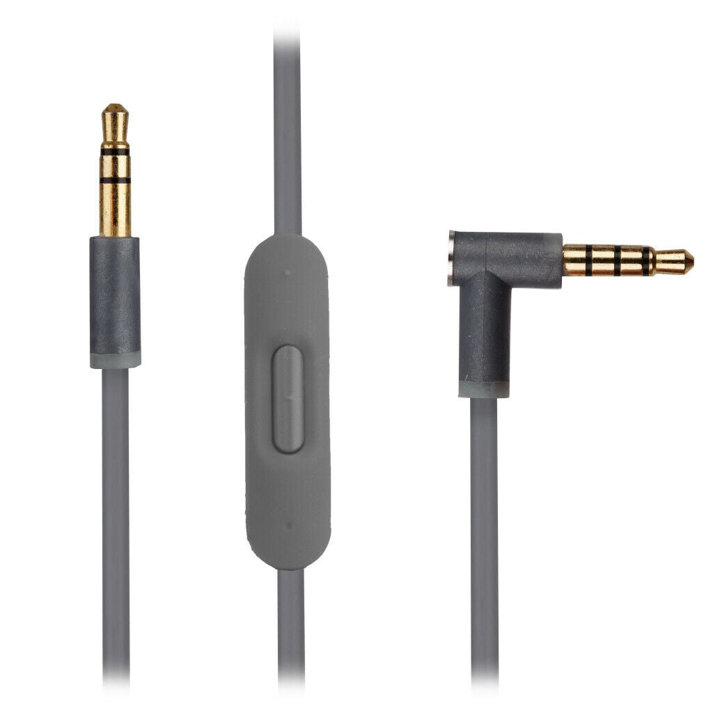 Grey Audio Cable for Beats by Dr Dre Solo3 Headphones w Volume Microphone Lead