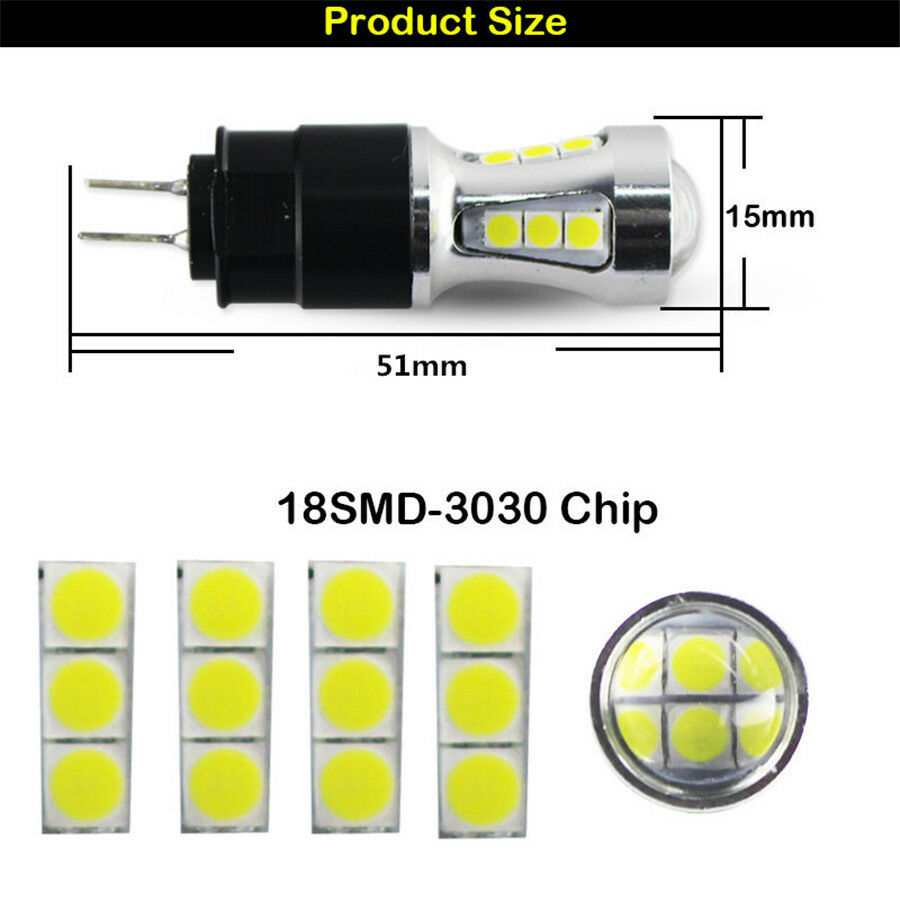 2pcs G4 Hp24w LED 12V White 3030 18SMD led For Citroen c5 and peugeot 3008 drl